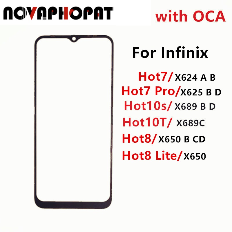 หน้าจอกระจกด้านหน้าสําหรับ Infinix Hot 10S X689 10T 7 Pro X624 X625 8 Lite X650 X689C X689 X650B แผง