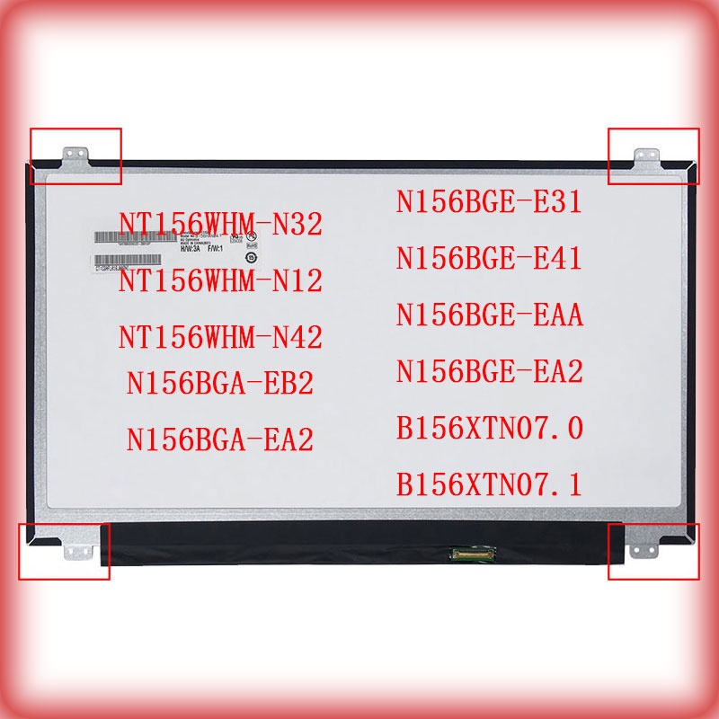 52 ซม. 30 Pins N156BGA-EB2/EA2 N156BGE-E31/E41/E42/EAA/EA2 หน้าจอแผง