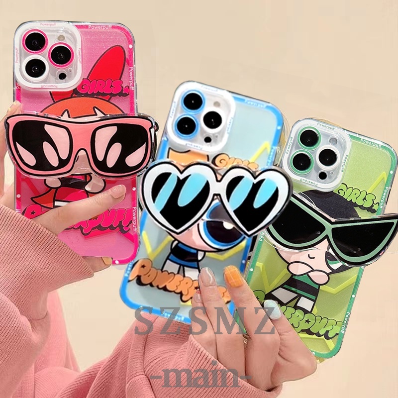HL| เคส สำหรับ Redmi Note 6 7 8 9 9s 10 10S 11S 11 12 9 Pro Max นุ่มโปร่งใสเคสโทรศัพท์ Powerpuff Girls พร้อมแว่นกันแดด