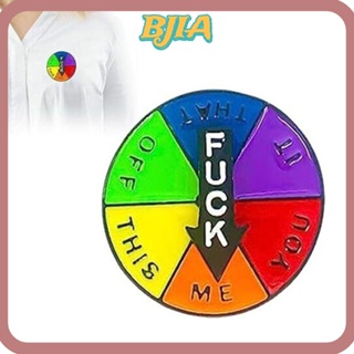 Bja เข็มกลัดเคลือบ สีรุ้ง หมุนได้ สําหรับตกแต่งเสื้อผ้า หมวก กระเป๋า