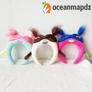 Oceanmapdz ตุ๊กตา ผ้ากํามะหยี่ขนนิ่ม ที่คาดผม สไตล์เกาหลี สามมิติ ผ้ากํามะหยี่ขนนิ่ม ของขวัญ เครื่องประดับผม ที่คาดผม การ์ตูนตลก ที่คาดผมแต่งหน้า