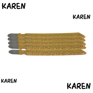 Karen ใบเลื่อยจิ๊กซอว์เพชรเทียม 4 นิ้ว สีเงิน ทนทาน สีทอง สําหรับคนงานหิน 5 ชิ้น