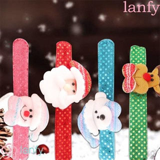 Lanfy สายรัดข้อมือ จี้ตุ๊กตาการ์ตูนกวาง สโนว์แมน ทรงกลม ของเล่น ของขวัญคริสต์มาส สําหรับตกแต่งปาร์ตี้