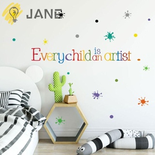 Jane สติกเกอร์ PVC ลายศิลปิน สีน้ํา ลอกออกได้ สําหรับตกแต่งห้องนั่งเล่น