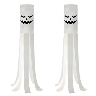 New Arrival~Halloween Ghosts Windsocks Flag Set of 2 Spooky Outdoor Decor Large Size