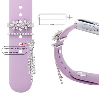 Suqi แหวนโลหะ ประดับเพชร เครื่องประดับ สําหรับสายนาฬิกาข้อมือ iwatch