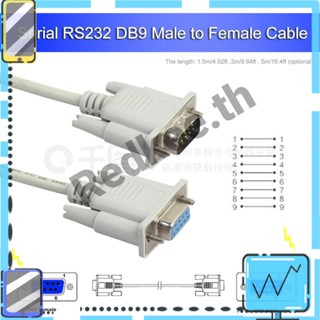 Serial RS232 สายเคเบิลต่อขยาย แปลง 9-Pin ตัวผู้ เป็น ตัวเมีย DB9 9-Pin PC [Redkee.th]