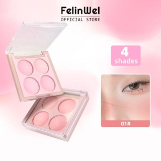 Felinwel - พาเลทบลัชออนไอศกรีม น่ารัก เนื้อแมตต์ ติดทนนาน 4 เฉดสี