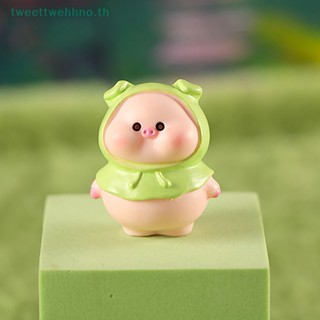 Tweettwehhno โมเดลฟิกเกอร์ รูปหมูน่ารัก ขนาดเล็ก สําหรับตกแต่งบ้าน สวน