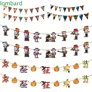 Lombard ธงแบนเนอร์กระดาษ รูปแม่มด ฟักทอง 3 เมตร สําหรับตกแต่งปาร์ตี้ฮาโลวีน