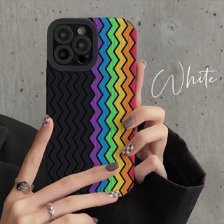 เคสโทรศัพท์มือถือนิ่ม กันตก ลายสายรุ้ง สําหรับ Iphone 14 13Promax Apple 11 XR Xsmax 8P 12Pro