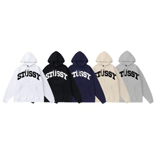 Stussy -Classic เสื้อกันหนาว มีฮู้ด พิมพ์ลายตัวอักษร ทันสมัย อเนกประสงค์ นําเข้า ล้างออกไม่ได้หลายร้อยครั้ง แสดงอารมณ์ของทั้งชายและหญิง Ndf