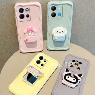 พร้อมส่ง ใหม่ เคสโทรศัพท์มือถือแบบนิ่ม ลายการ์ตูนน่ารัก พร้อมกระจกขาตั้ง สําหรับ Infinix Note30 Note 30 Pro Note30 VIP 4G 5G 2023