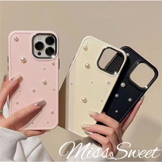 เคสป้องกันโทรศัพท์มือถือ TPU แบบนิ่ม ชุบไฟฟ้า ประดับไข่มุก 3D สําหรับ iPhone 15 14 13 12 11 Pro Max X XR Xs Max 8 7 Plus SE 2020