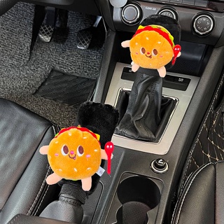 Car Handbrake Sleeve Shift Knob Cover Cute Soft Plush Car Interior Decoration Armrest Gloves Hanging Gear Lever Cover Universal Female zMAB