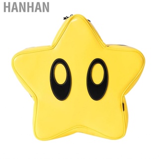 Hanhan Schoolbag  PU Leather Stylish Star Shape Backpack Adjustment Bright Yellow Large  Cute for Outdoor Activities