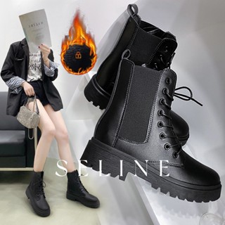 SELINE แฟชั่นรองเท้า บูท รองเท้าบูทยาว ไซส์ใหญ่ รองเท้า boots ยืดหยุ่น ใช้ สง่า ทนทาน FMT2390QM337Z230911