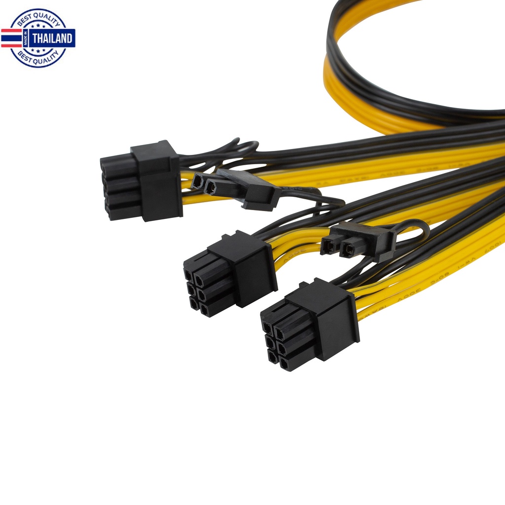 สายไฟ PCIe 8PIN 6PIN to Triple 8PIN 6+2 3หัว ยาว 60cm 20cm สายไฟการ์ดจออย่างดี สำหรัเครื่องจ่ายไฟแ S