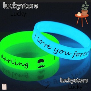 Lucky กําไลข้อมือยางเรืองแสง เครื่องประดับ 1/5/10 ชิ้น