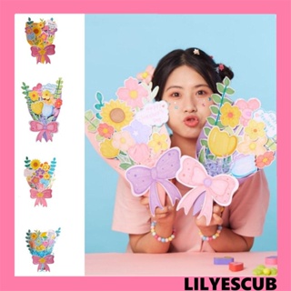 Lilyescub ช่อดอกไม้กระดาษ แฮนด์เมด พร้อมการ์ดอวยพร DIY สําหรับเด็ก ผู้ปกครอง เด็ก