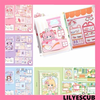 Lilyescub หนังสือกระดาษ ลายการ์ตูน 3D แฮนด์เมด เสียงเงียบ 3D Diy ของเล่นสําหรับเด็ก