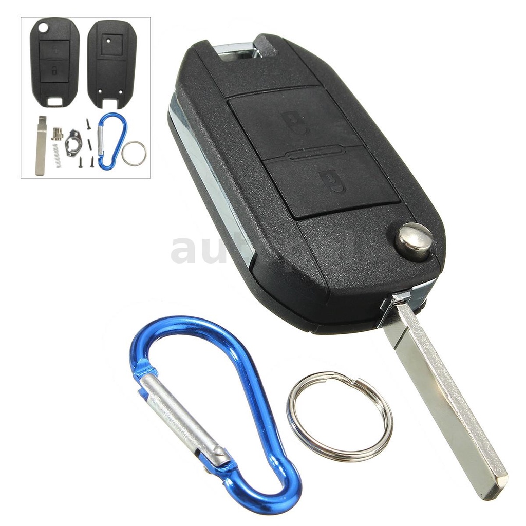 เคสรีโมทกุญแจ 2 ปุ่ม พร้อมพวงกุญแจ สําหรับ Peugeot 206 205 405 106