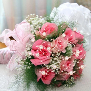สายโซ่ลูกปัดไข่มุกเทียม ยาว 10 เมตร สีเบจ ขาว สําหรับตกแต่งงานแต่งงาน งานเลี้ยง