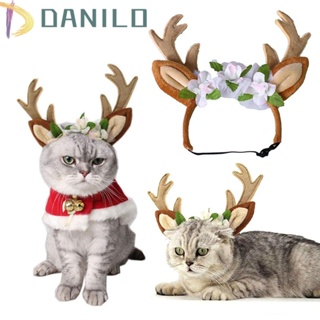 Danilo หมวกกวางเอลก์ ขนาดเล็ก เครื่องแต่งกายคริสต์มาส สําหรับสัตว์เลี้ยง สุนัข