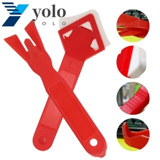 Yolo ไม้พายซิลิโคน 2In1 สีแดง สําหรับขูดกาว ทําความสะอาดพื้น 2 ชิ้น