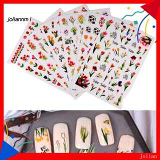 [JM] สติกเกอร์เรซิ่น พิมพ์ลายดอกทิวลิป กันน้ํา สําหรับตกแต่งเล็บ DIY 1 ชุด
