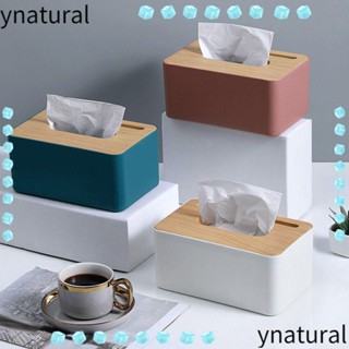 Ynatural กล่องทิชชู่ไม้ไผ่ แบบตั้งโต๊ะ ถอดออกได้