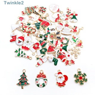 Twinkle จี้ฟิกเกอร์เรซิ่น รูปการ์ตูนกวาง สโนว์แมน แฮนด์เมด สําหรับแขวนตกแต่งบ้าน เทศกาลคริสต์มาส 20-100 ชิ้น