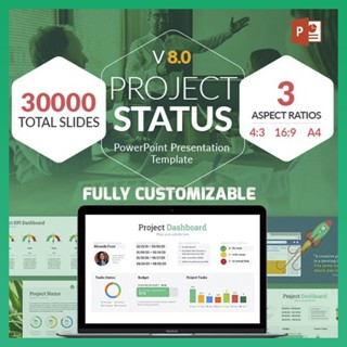 30,000 Project Status PowerPoint Presentation Template