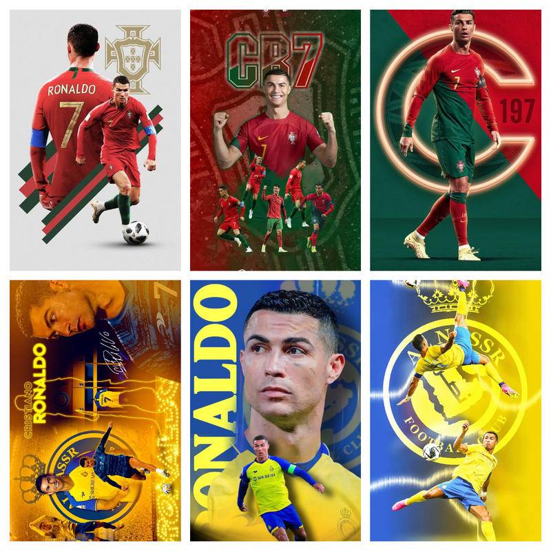 Cristiano ronaldo cr7 โปสเตอร์ฟุตบอล มินิมอล โปสเตอร์ผ้าใบ ภาพวาด อัลบั้มปกคลุม สําหรับตกแต่งผนัง