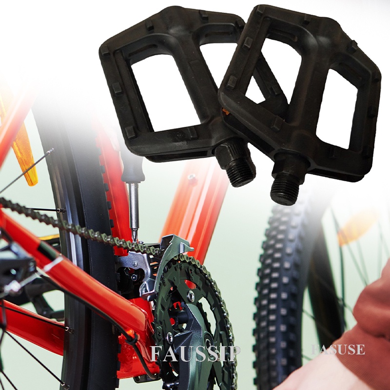 Fause บันไดจักรยาน MTB 9/16 นิ้ว แบริ่งซีล 3 แบริ่ง กันลื่น น้ําหนักเบา ไนล่อนไฟเบอร์ น้ําหนักเบา สําหรับจักรยานเสือภูเขา เสือหมอบ จักรยานพับได้ 1 คู่
