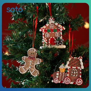 ♫ Christmas Gingerbread Man จี้ตกแต่งต้นคริสต์มาส คุณภาพสูงจี้เรซินสไตล์ยุโรปตกแต่งงานปาร์ตี้ที่บ้าน