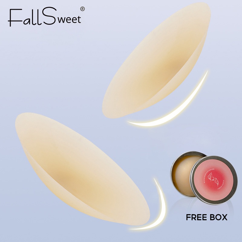 Fallsweet แผ่นแปะหน้าอก ซิลิโคน ใช้ซ้ําได้ มองไม่เห็น สําหรับผู้หญิง