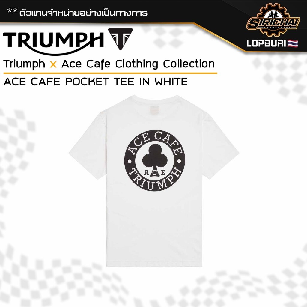 Triumph x Ace Cafe POCKET TEE IN WHITE