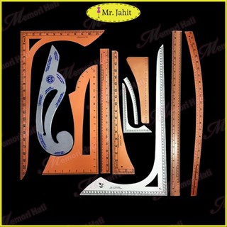 ชุดไม้บรรทัดตัดเสื้อ PVC 10 ชิ้น / Pembaris Jahitaan