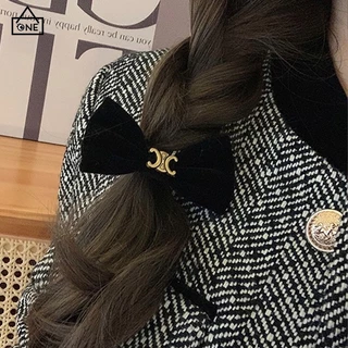 COD❤️กิ๊บติดผมโบว์ผ้ากำมะหยี่ลายหัวใจประดับเพชรหรูหราเกาหลีแฟชั่นหน้าม้าระดับไฮเอนด์เครื่องประดับผมสำหรับผู้หญิง-a.one