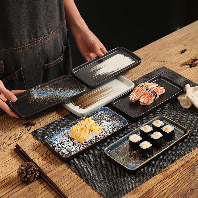 [JPN] จานเซรามิค สําหรับใส่ซูชิ ขนมขบเคี้ยว