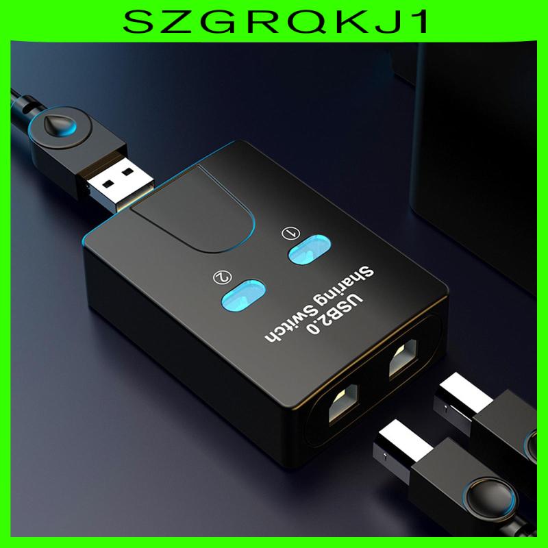 [szgrqkj1] อะแดปเตอร์แบ่งปันเครื่องพิมพ์ 2 in 1 พร้อมปุ่มสวิตช์ USB 2.0 2 สําหรับคอมพิวเตอร์ PC