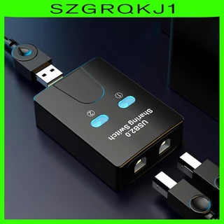 [szgrqkj1] อะแดปเตอร์แบ่งปันเครื่องพิมพ์ 2 in 1 พร้อมปุ่มสวิตช์ USB 2.0 2 สําหรับคอมพิวเตอร์ PC