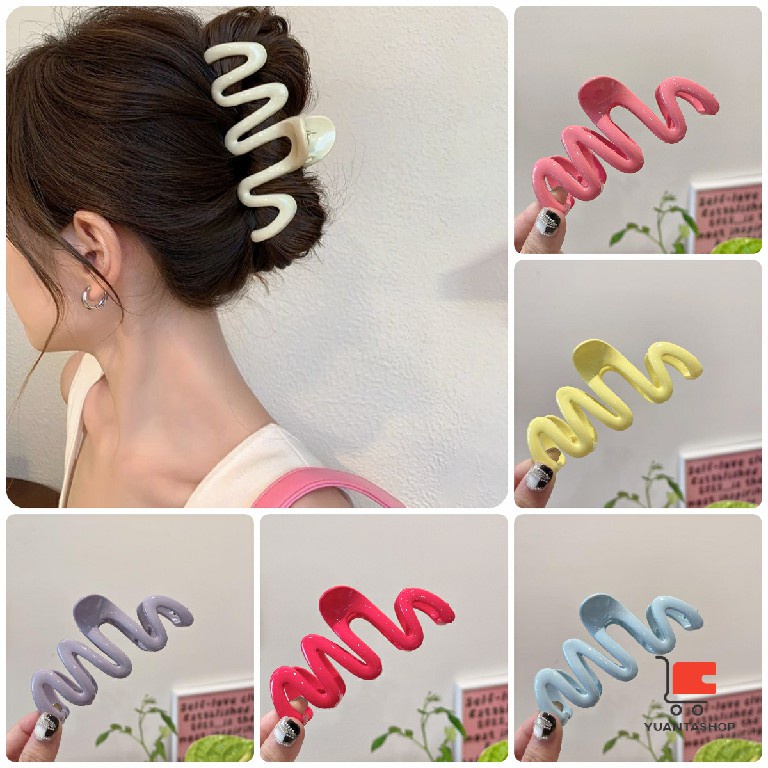กิ๊บติดผม ขนาดใหญ่ แฟชั่นสําหรับผู้หญิง ที่หนีบผมใหญ่ ที่คาดผม สีพื้น สไตล์ฝรั่งเศส hair clip
