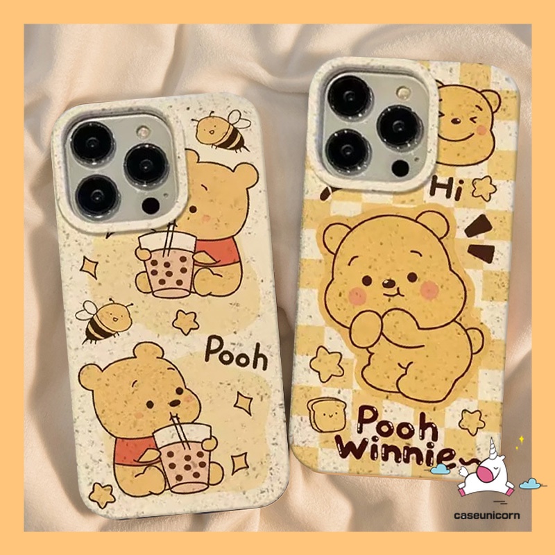 เคสโทรศัพท์มือถือ แบบนิ่ม ลายการ์ตูนหมีพูห์น่ารัก ย่อยสลายได้ สําหรับ iPhone 11 14 13 7plus 12 15 Pro MAX XR 8 6 7 6S 15 Plus X XS MAX SE 2020