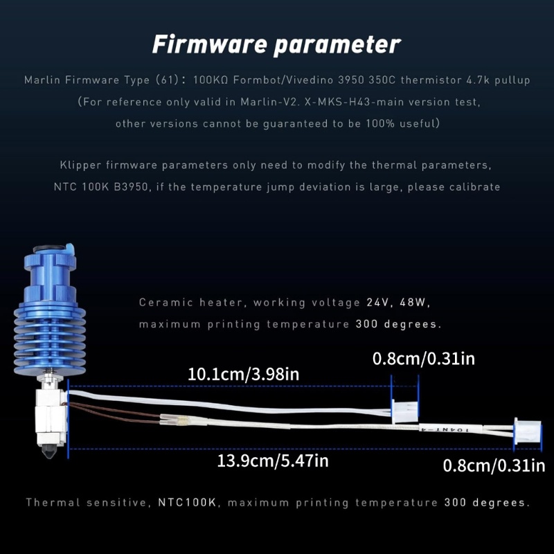 Lucky บล็อกทําความร้อน 24V 48W 48W อุปกรณ์เสริม สําหรับเส้นใยฟิลาเมนท์ 1 75 มม. เครื่องพิมพ์ 3D