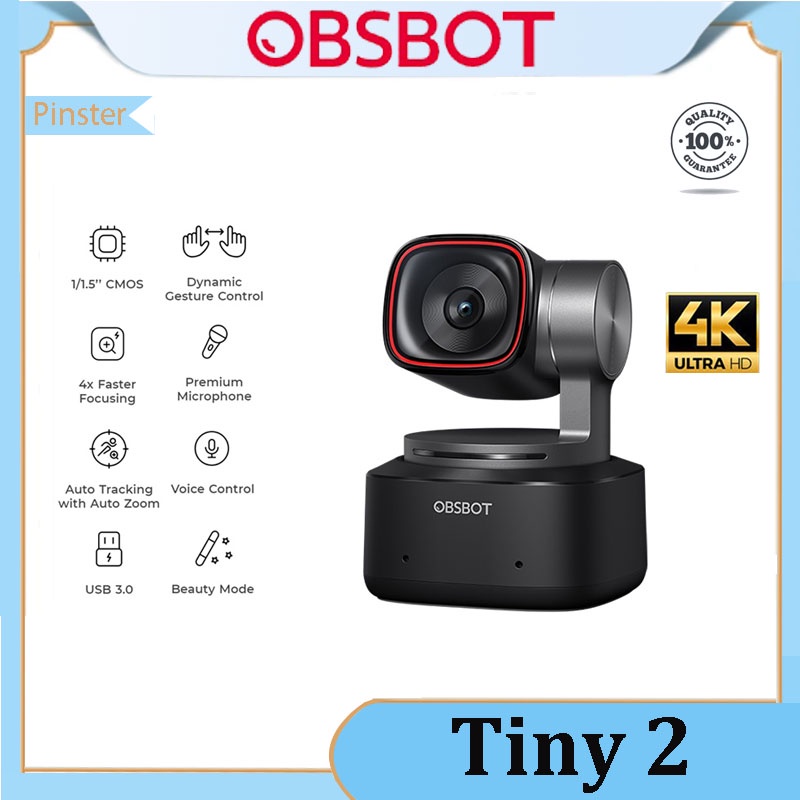 OBSBOT Tiny 2 AI-Powered PTZ 4K Webcam (ใหม่)
