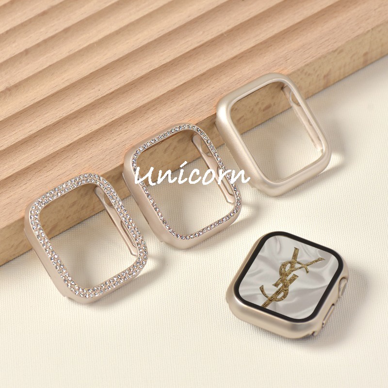 Starlight Hard PC สําหรับ Apple Watch กรณี 42 มม.46 มม.41 มม.45 มม.S11 10 9 7 8 6 5 40 มม.44 มม.38 มม.SE ป้องกันกันชนสําหรับ iwatch กรณี