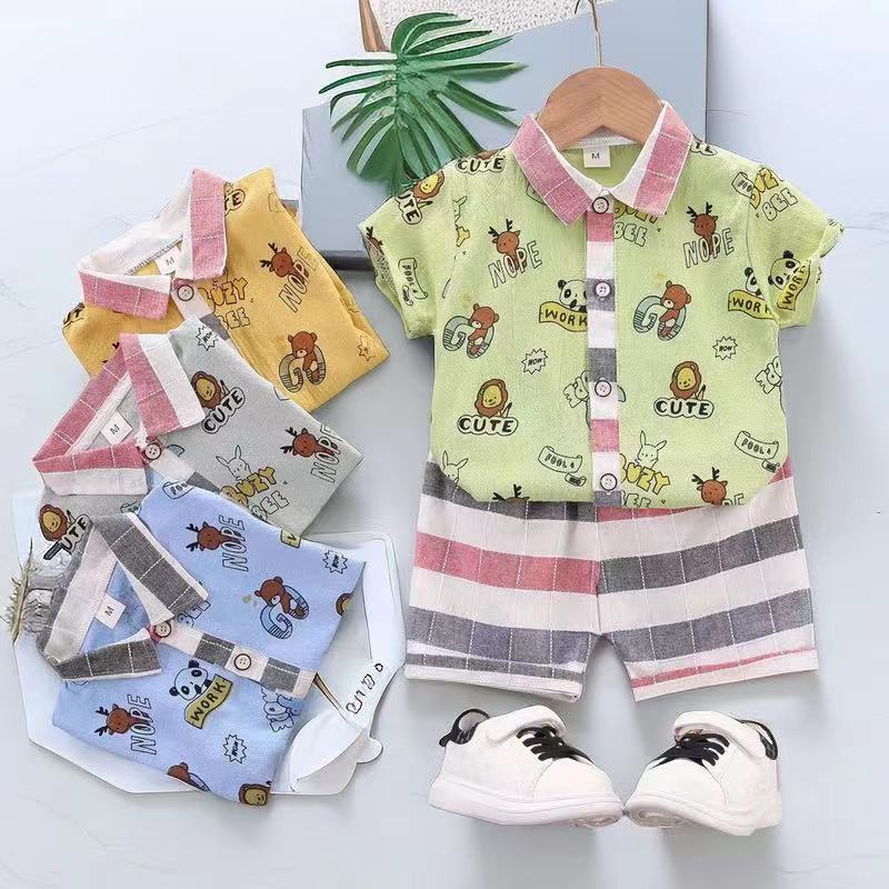 ชุดเซ็ตแฟชั่นเด็กผู้ชาย เสื้อ+กางเกงset2ชิ้น