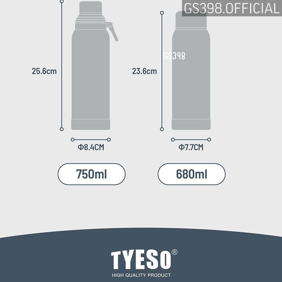 กระบอกน้ำเก็บอุณหภูมิ TYESO ขนาด 680ml-750ml